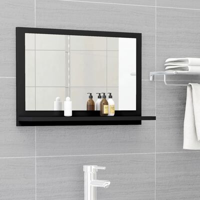 vidaXL Espelho de casa de banho 60x10,5x37 cm contraplacado preto