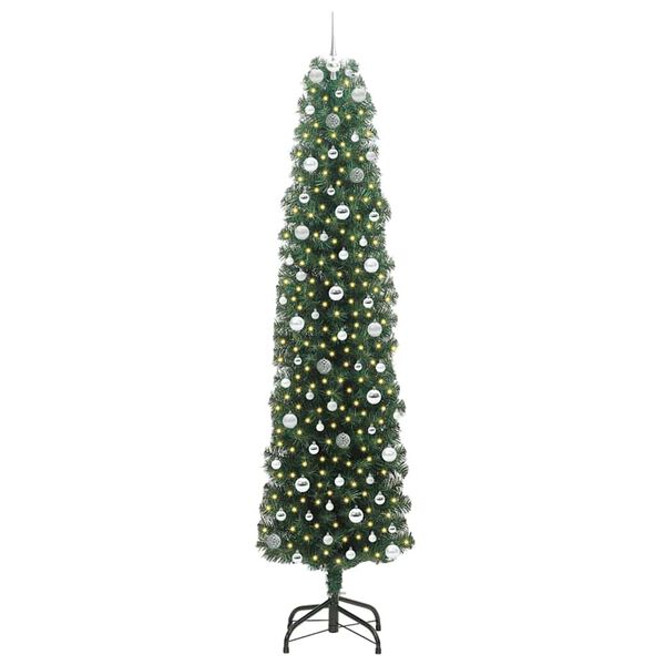 vidaXL Árvore de Natal Artificial Verde 240 cm PVC e Aço e Plástico