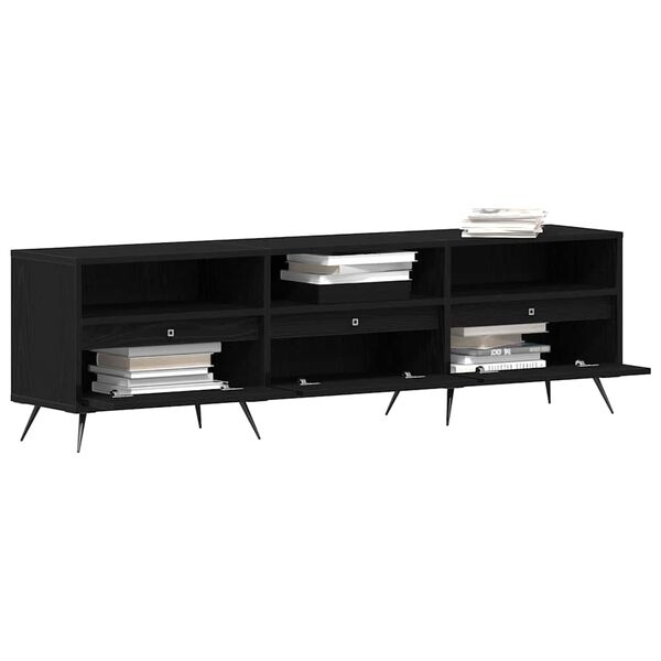 vidaXL Gabinete para TV Carvalho preto 150 x 30 x 44,5 cm