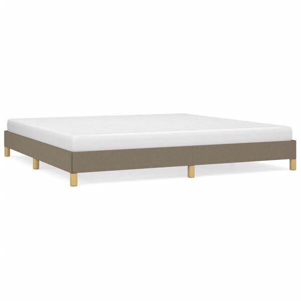 vidaXL Cama sem colch&atilde;o 200x200 cm tecido cinzento-acastanhado