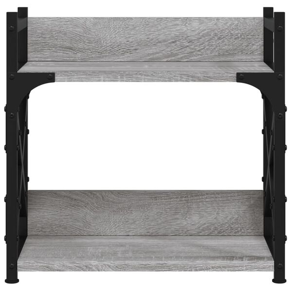 vidaXL Suporte impressora 2 prateleiras deriv. madeira cinza sonoma