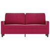 vidaXL Sof&aacute; de 2 lugares veludo 140 cm vermelho tinto
