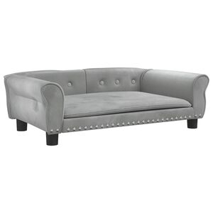 vidaXL Cama para c&atilde;es 95x55x30 cm veludo cinzento-claro