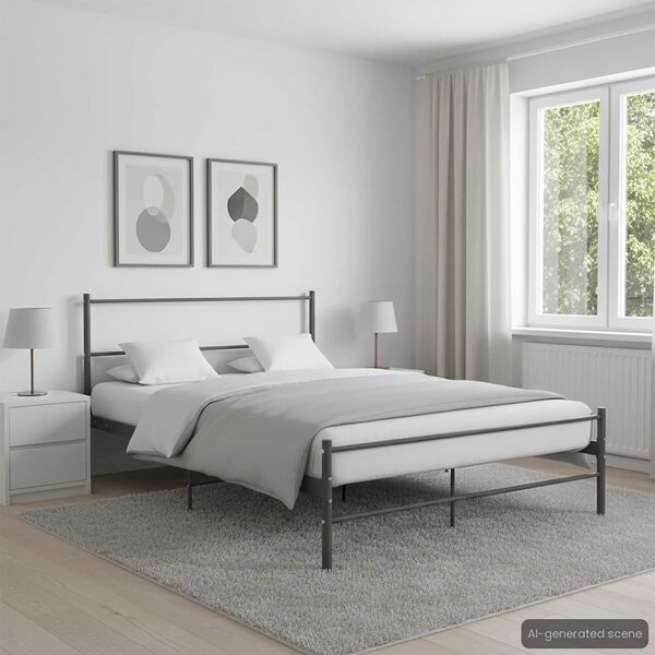 vidaXL Estrutura de cama 120x200 cm metal cinzento