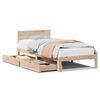 vidaXL Estrutura de cama com gavetas 75x190 cm madeira de pinho maci&ccedil;a