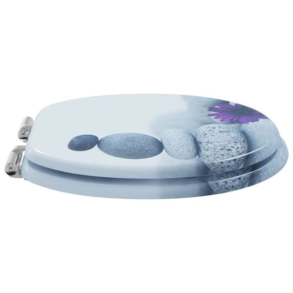 vidaXL Assento de Vaso Sanit&aacute;rio Cinzeto 44 x 38 cm Placa de MDF