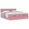 vidaXL Estrutura de cama otomana com colch&otilde;es 160x200 cm veludo rosa