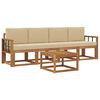 vidaXL Conjunto de Sof&aacute;s para Exterior 5 pcs Natural e Bege