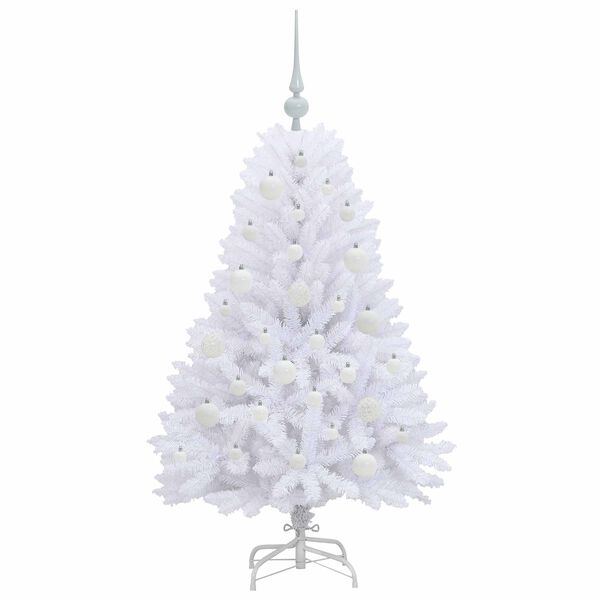 vidaXL &Aacute;rvore de Natal Articulada Artificial Branco 120 cm PVC e A&ccedil;o