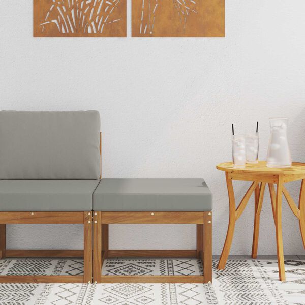 vidaXL Pufe para Exterior Madeira S&oacute;lida de Ac&aacute;cia Natural