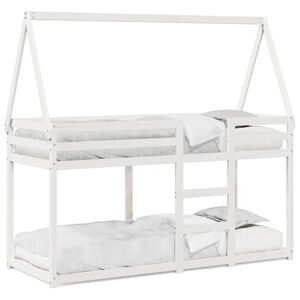 vidaXL Beliche com telhado 80x200 cm madeira de pinho maci&ccedil;a branco