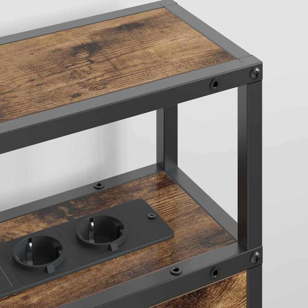 vidaXL Cabeceira de armazenamento com cabeceira Carvalho fumado 140 cm