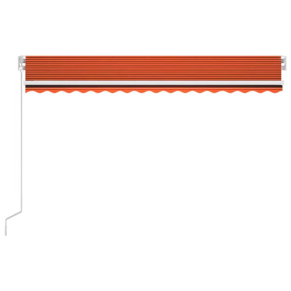 vidaXL Toldo retr&aacute;til manual com LED 400x300 cm laranja e castanho
