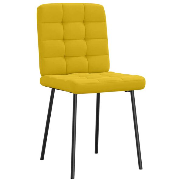 vidaXL Cadeiras de jantar 6 pcs veludo amarelo