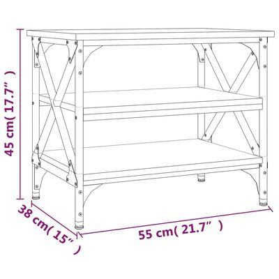 vidaXL Mesa de apoio 55x38x45 cm derivados de madeira preto