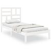 vidaXL Estrutura cama pequena solteiro 75x190 cm madeira maci&ccedil;a branco