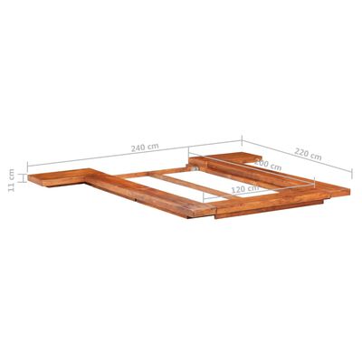 vidaXL Estrutura p/ futon japonês madeira acácia maciça 120x200 cm