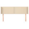 vidaXL Cabeceira de cama c/ abas tecido 147x16x78/88 cm creme