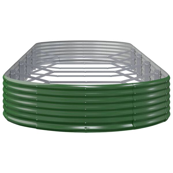 vidaXL Canteiro elevado jardim 450x140x36 cm a&ccedil;o galvanizado verde