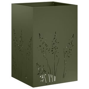 vidaXL Vaso de Jardim Verde-Azeitona 50 x 50 x 75 cm