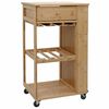 vidaXL Carrinho de Cozinha com Rodas Natural 47,5 x 36 x 83 cm Bambu