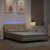 vidaXL Estrutura de cama com LED sem colchão 120x200 cm tecido creme