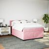 vidaXL Cama com molas/colch&atilde;o 160x200 cm veludo rosa
