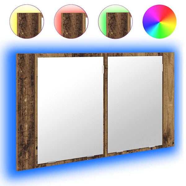 vidaXL Arm&aacute;rio de Espelho para Banheiro Madeira Antiga 80 x 12 x 45 cm