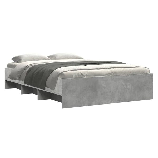 vidaXL Estrutura de cama 120x190 cm derivados de madeira cinza cimento