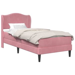 vidaXL Estrutura da Cama com cabeceira Rosa 100 x 200 cm Veludo