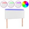 vidaXL Cabeceira de cama c/ LED couro artificial 100x5x78/88 cm branco