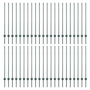 vidaXL Poste de Cerca Embutido 44 unid. Verde 160 cm