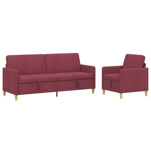 vidaXL Conjunto de Sof&aacute; com Armazenamento 2 unid. Vinho Vermelho