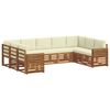vidaXL Conjunto de Sof&aacute; Sectional com almofada 9 pcs Natural e Creme