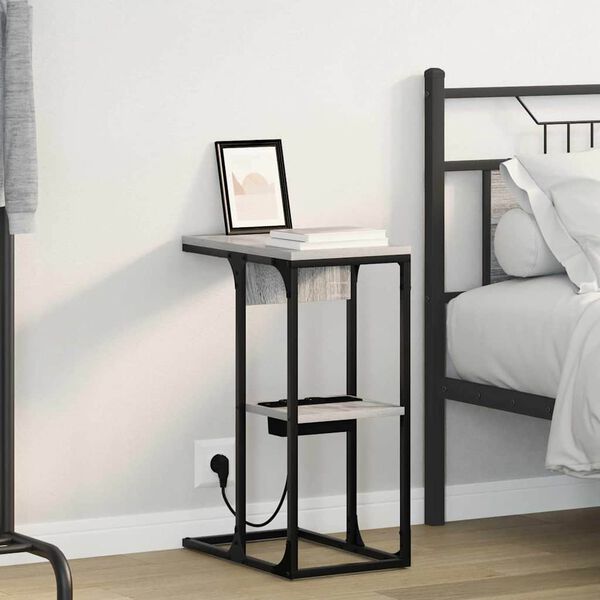 vidaXL Arm&aacute;rio de Cabeceira Cinza Sonoma 41,5 x 26 x 60,5 cm