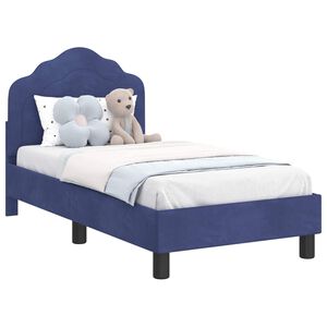 vidaXL Estrutura de Cama para Crian&ccedil;a com Cabeceira Azul Pol&iacute;cia