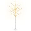 vidaXL &Aacute;rvore c/ 96 luzes LED 180 cm b&eacute;tula branco quente