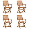 vidaXL Cadeiras de jardim dobr&aacute;veis 4 pcs madeira ac&aacute;cia maci&ccedil;a
