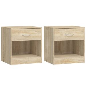 vidaXL Mesa de cabeceira com gavetas 2 pcs cor de carvalho