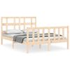 vidaXL Estrutura de cama de casal c/ cabeceira madeira maci&ccedil;a