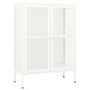 vidaXL Aparador 75x35x105 cm vidro e a&ccedil;o branco