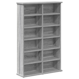 vidaXL Arm&aacute;rio para CD Sonoma cinzento 60 x 17 x 92 cm