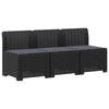 vidaXL Sof&aacute; de Jardim 3 Lugares com Almofadas visual Rattan 3 lugar PP