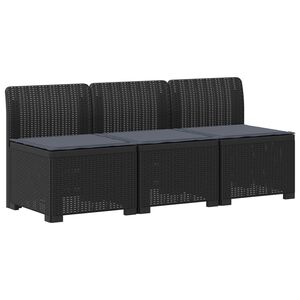 vidaXL Sof&aacute; de Jardim 3 Lugares com Almofadas visual Rattan 3 lugar PP