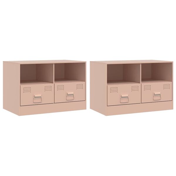 vidaXL M&oacute;veis de TV 2 pcs 67x39x44 cm a&ccedil;o rosa