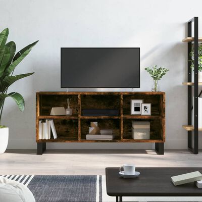 vidaXL Móvel de TV 103,5x30x50 cm derivados madeira carvalho fumado