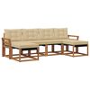 vidaXL Conjunto de Sof&aacute;s para Exterior 6 pcs Natural e Bege