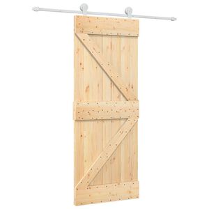 vidaXL Porta Deslizante Natural e Branco 80 x 210 cm