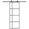 vidaXL Porta deslizante c/ conj. ferragens 76x205cm vidro ESG preto