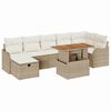 vidaXL Conjunto de Sof&aacute; de Jardim 8 unid. Bege vime PE